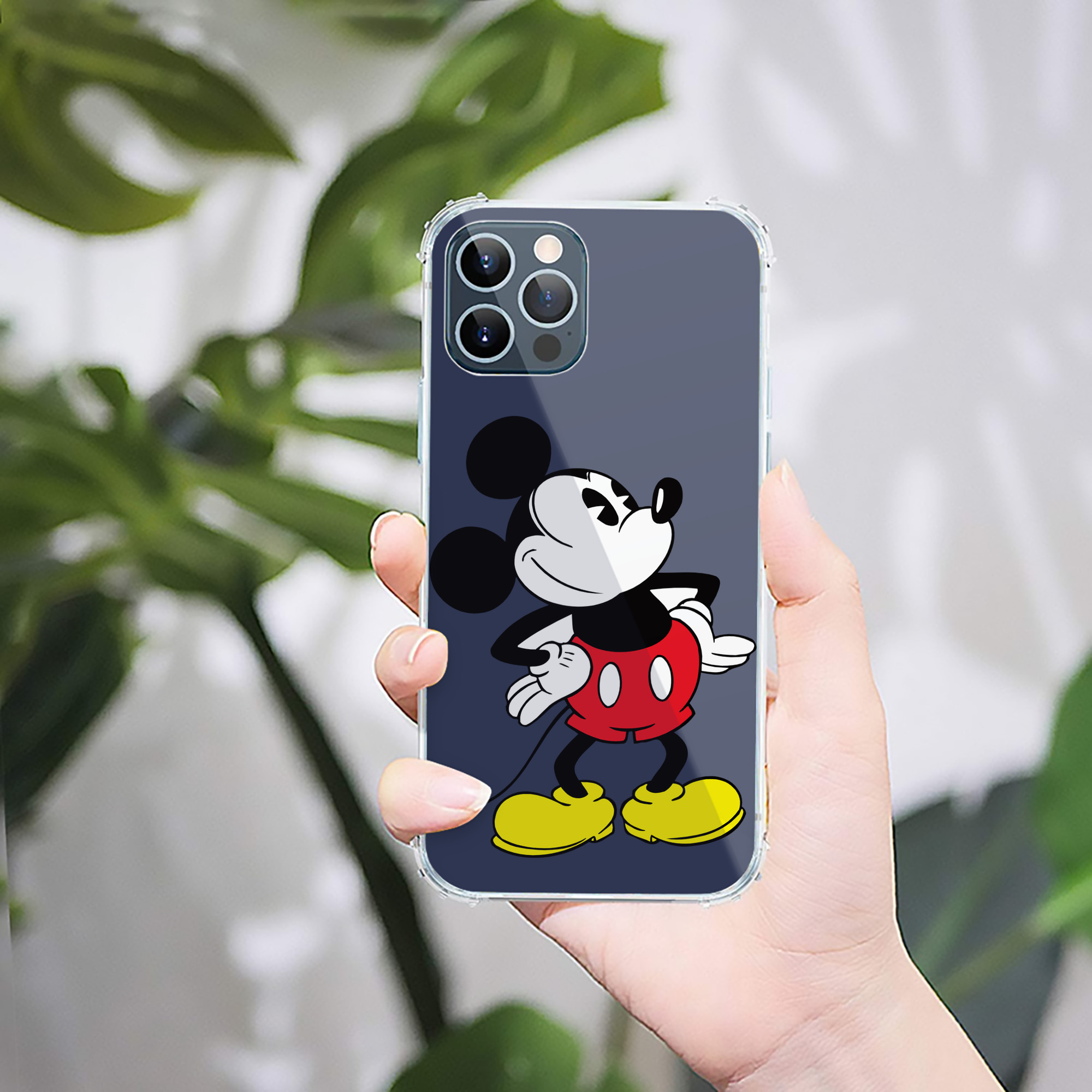 （画像用） ミッキーマウス Mickey Mouse 【iPhone 12シリーズ対応】透明スマホケース（クリアソフトケース）